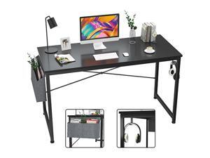 Computer Desk 47 inch Home Office Writing Study Desk, Modern Simple Style Laptop Table with Storage Bag,Rustic Black,GT104 Computer Desk 47 inch Home Office Writing Study Desk, Modern Simple Style Laptop Table with Storage Bag,Rustic Black,GT104