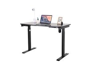 Single Motor Electric Height Adjustable Desk Home Office Desks Standing Desk, 48" x 24" Height Adjustable Desk (Black Frame + Black Top),GT138 Single Motor Electric Height Adjustable Desk Home Office Desks Standing Desk, 48" x 24" Height Adjustable Desk (Black Frame + Black Top),GT138