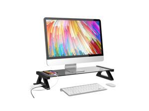 Monitor Stand Riser,4 USB Port,Toughened Glass Tabletop Cooling Storage Bracket for Laptop, Computer, iMac, PC, Printer, Desktop Ergonomic Metal Monitor Riser Stand,CS01 Monitor Stand Riser,4 USB Port,Toughened Glass Tabletop Cooling Storage Bracket for Laptop, Computer, iMac, PC, Printer, Desktop Ergonomic Metal Monitor Riser Stand,CS01