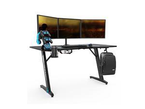 58 Inch Large Ergonomic Gaming Desk Z Shaped Office PC Computer Desk with Headphone Holder,Cup Holder,Plug Board holder,Game Handles Holder,GT176 58 Inch Large Ergonomic Gaming Desk Z Shaped Office PC Computer Desk with Headphone Holder,Cup Holder,Plug Board holder,Game Handles Holder,GT176