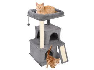 34" Cat Climb Tree Holder, Small Cat Tower, Cat Condo with Basket, Cat Cave, Removable Washable Cover for Top Perch, for Small Spaces, DS78 34" Cat Climb Tree Holder, Small Cat Tower, Cat Condo with Basket, Cat Cave, Removable Washable Cover for Top Perch, for Small Spaces, DS78