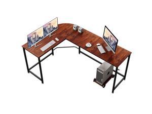 L-Shaped Computer Desk, 66-Inch Corner Desk for Study, with CPU stand Home Office Writing Workstation, Gaming Table, Space-Saving, Easy Assembly, Industrial Design, Sandalwood,GT172
