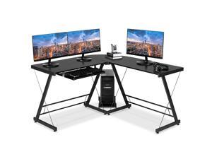 Gaming Desk, L-Shaped Professional E-Sport Gamer Workstation with Keyboard Drawer & Large Carbon Fiber Surface, Ergonomic PC Gaming Table for Home Office,Black,GT10 Gaming Desk, L-Shaped Professional E-Sport Gamer Workstation with Keyboard Drawer & Large Carbon Fiber Surface, Ergonomic PC Gaming Table for Home Office,Black,GT10