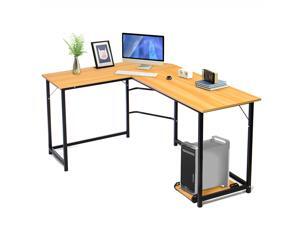 Computer Desk Gaming Desk Office L-Shaped Desk PC Wood Home Large Work Space Corner Study Desk Workstation, Beech Wood Color,GT04 Computer Desk Gaming Desk Office L-Shaped Desk PC Wood Home Large Work Space Corner Study Desk Workstation, Beech Wood Color,GT04