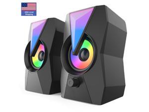 Njsj Computer Sound Bar Speaker Usb Powered Wired Stereo Speakers With 3 5mm Aux Input Mini Soundbar For Pc Tablets Desktop Laptop Cellphones Black Newegg Com