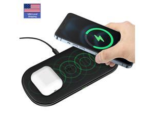 Dual Wireless Charger, 5 Coils Qi Certified Fast Wireless Charging Pad for iPhone 12/12 Pro/12 Pro Max/12 Mini/SE /11/11 Pro Max/XS Max, Galaxy S20/Note 10, AirPods Pro/2 (With Adapter), PC30 Dual Wireless Charger, 5 Coils Qi Certified Fast Wireless Charging Pad for iPhone 12/12 Pro/12 Pro Max/12 Mini/SE /11/11 Pro Max/XS Max, Galaxy S20/Note 10, AirPods Pro/2 (With Adapter), PC30