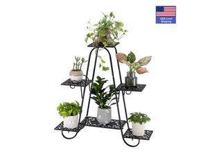 6-Tier Plant Stand for Indoor and Outdoor, Black Metal Flower Pot Shelf, Multi-Tiered Plant Pot Holding Display Rack,79*24.5*76cm,LS40 6-Tier Plant Stand for Indoor and Outdoor, Black Metal Flower Pot Shelf, Multi-Tiered Plant Pot Holding Display Rack,79*24.5*76cm,LS40