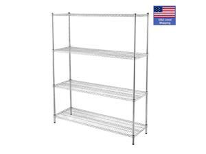 4-Tier Heavy Duty Adjustable Wire Shelving Storage Shelves Layer Wire Shelving Unit Metal Wire Shelf Standing Garage Shelves Storage Rack,LS16 4-Tier Heavy Duty Adjustable Wire Shelving Storage Shelves Layer Wire Shelving Unit Metal Wire Shelf Standing Garage Shelves Storage Rack,LS16