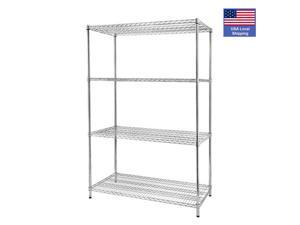 4-Shelf Wire Shelving Unit Storage Shelves Heavy Duty Shelving Metal Wire Shelf Standing Garage Shelves Storage Rack,LS17 4-Shelf Wire Shelving Unit Storage Shelves Heavy Duty Shelving Metal Wire Shelf Standing Garage Shelves Storage Rack,LS17