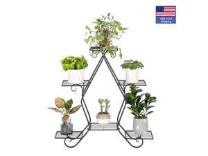 6-Tier Plant Stand for Indoor and Outdoor, Black Metal Flower Pot Shelf, Multi-Tiered Plant Pot Holding Display Rack,77*23.5*75cm,LS39 6-Tier Plant Stand for Indoor and Outdoor, Black Metal Flower Pot Shelf, Multi-Tiered Plant Pot Holding Display Rack,77*23.5*75cm,LS39