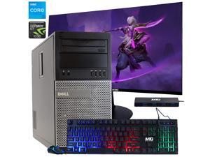 Dell Gaming Computer, Intel Quad-Core i7, GeForce GT 1030, 16GB DDR3 RAM, 2TB HDD, DVD, WiFi, Bluetooth, Windows 10 Home, New 24 LCD, Rainbow Keyboard and Mouse (Renewed)