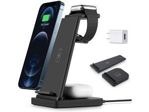 Sloovery Wireless Charging Station QI 3 in 1 Fast Wireless Charger Stand,for for iPhone 12/11/11 Pro Max/XR/XS Max/Xs/X/8/8P, iWatch 6/5/4/3/2 AirPods Pro/Airpods 2,Sangsung(with QC3.0 Adapter) Sloovery Wireless Charging Station QI 3 in 1 Fast Wireless Charger Stand,for for iPhone 12/11/11 Pro Max/XR/XS Max/Xs/X/8/8P, iWatch 6/5/4/3/2 AirPods Pro/Airpods 2,Sangsung(with QC3.0 Adapter)