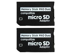 Memory Stick Pro Duo Adapter, Microsdhc Tf Card Microsd To Memory Stick Ms Pro Duo Card For Sony Psp, Playstation Portable, Cybershot Digital Camera, Handycam, Pda Pack Of 2