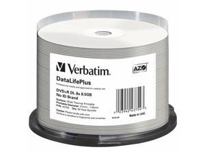 Verbatim DVD+R DL 8.5GB 8X DataLifePlus White Thermal Printable 50-Pack Spindle Verbatim DVD+R DL 8.5GB 8X DataLifePlus White Thermal Printable 50-Pack Spindle