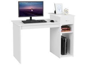 White Student Computer Desk with Drawer and Shelf Home Office Laptop Table Study Workstation Furniture Wood Heavy Duty,hot sale White Student Computer Desk with Drawer and Shelf Home Office Laptop Table Study Workstation Furniture Wood Heavy Duty,hot sale