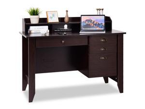 Costway Computer Desk PC Laptop Writing Table Workstation Student Study Furniture Brown Costway Computer Desk PC Laptop Writing Table Workstation Student Study Furniture Brown