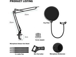 Blue Snowball Microphone Stand and Blue Snowball iCE Suspension Mic Boom Scissor Arm Stand with Mic Windscreen and Dual Layered Mic Screen Pop Filter Heavy Duty Boom Scissor Arm Stands Broadcasting Blue Snowball Microphone Stand and Blue Snowball iCE Suspension Mic Boom Scissor Arm Stand with Mic Windscreen and Dual Layered Mic Screen Pop Filter Heavy Duty Boom Scissor Arm Stands Broadcasting