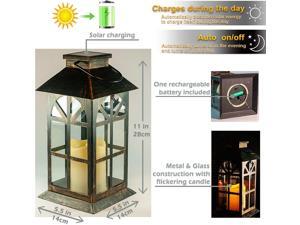 Christmas gift Solar Lantern–Outdoor Classic Decor Bronze Antique Metal and Glass Construction Mission Solar Garden Lantern Indoor and Outdoor Solar Hanging Lantern Entirely Solar Powered Christmas gift Solar Lantern–Outdoor Classic Decor Bronze Antique Metal and Glass Construction Mission Solar Garden Lantern Indoor and Outdoor Solar Hanging Lantern Entirely Solar Powered