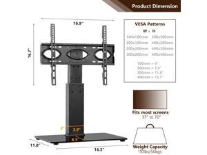 Durable Universal Table Top TV Stand Base with Swivel Mount Bracket and 6 Level Height Adjustable for 37 to 65 inch Plasma LCD LED Flat or Curved Screen TVs,VESA Patterns up to 400mm x 400mm Durable Universal Table Top TV Stand Base with Swivel Mount Bracket and 6 Level Height Adjustable for 37 to 65 inch Plasma LCD LED Flat or Curved Screen TVs,VESA Patterns up to 400mm x 400mm