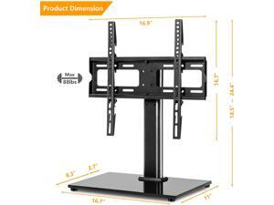 Durable Universal Swivel Tabletop TV Stand Base with Mount for 27 32 37 40 42 46 50 55 inch LCD LED Plasma Flat Screens, Height Adjustable TV Base Replacement,Tempered Glass Base,Holds up to 88lbs Durable Universal Swivel Tabletop TV Stand Base with Mount for 27 32 37 40 42 46 50 55 inch LCD LED Plasma Flat Screens, Height Adjustable TV Base Replacement,Tempered Glass Base,Holds up to 88lbs