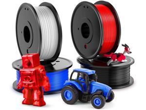 3D Printer PLA Filament 1.75mm,Plastic 3D Printing PLA Filament Bundle 1kg/2.2lb, 0.25KG/Spool 4 Colors (White, Red, Black, Blue) 3D Printer PLA Filament 1.75mm,Plastic 3D Printing PLA Filament Bundle 1kg/2.2lb, 0.25KG/Spool 4 Colors (White, Red, Black, Blue)