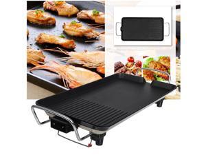 Easy to Clean Electric Smokeless Indoor Grill, Large Non-Stick Cooking Surface, Temperature Control for Smoke-Free BBQing, Dishwasher Safe Removable Water Tray, Portable Kitchen Griddle, Black Easy to Clean Electric Smokeless Indoor Grill, Large Non-Stick Cooking Surface, Temperature Control for Smoke-Free BBQing, Dishwasher Safe Removable Water Tray, Portable Kitchen Griddle, Black