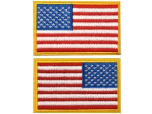 2 Pieces Tactical US American Flag Patch, Military USA United States of America Uniform Emblem Patches, Multitan-Reverse Gold Border 2 Pieces Tactical US American Flag Patch, Military USA United States of America Uniform Emblem Patches, Multitan-Reverse Gold Border