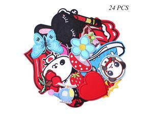 J.CARP Assorted Styles Cool Embroidered Iron Patch on Cute Sewing Applique Applique for Jacket Hat Backpack Jeans Sewing Flowers Applique DIY Accessory (24pcs) J.CARP Assorted Styles Cool Embroidered Iron Patch on Cute Sewing Applique Applique for Jacket Hat Backpack Jeans Sewing Flowers Applique DIY Accessory (24pcs)