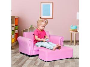 Pink Kids Sofa Armrest Chair Couch Lounge Children Birthday Gift w/ Ottoman Pink Kids Sofa Armrest Chair Couch Lounge Children Birthday Gift w/ Ottoman