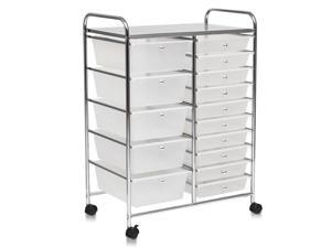 15-Drawer Utility Rolling Organizer Cart Multi-Use Storage 15-Drawer Utility Rolling Organizer Cart Multi-Use Storage