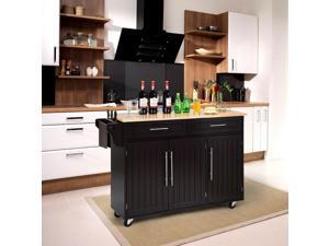 Kitchen Island Trolley Wood Top Rolling Storage Cabinet Cart with Knife Block Kitchen Island Trolley Wood Top Rolling Storage Cabinet Cart with Knife Block