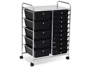 15-Drawer Utility Rolling Organizer Cart Multi-Use Storage 15-Drawer Utility Rolling Organizer Cart Multi-Use Storage