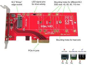 PEXM2-110 M.2 NGFF PCIe SSD to PCI Express x4 Host Adapter Card - Support 110mm M.2 SSD - Support M.2 NGFF PCIe (NVMe or AHCI) Type 22110, 2280, 2260, 2242 PEXM2-110 M.2 NGFF PCIe SSD to PCI Express x4 Host Adapter Card - Support 110mm M.2 SSD - Support M.2 NGFF PCIe (NVMe or AHCI) Type 22110, 2280, 2260, 2242
