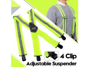 Work Suspenders for Men Heavy Duty, Reflective Safety Suspenders Tool Belt Suspenders with X-Back 2" Wide Adjustable , Hi Viz Reflective Work Suspenders for Men Heavy Duty, Reflective Safety Suspenders Tool Belt Suspenders with X-Back 2" Wide Adjustable , Hi Viz Reflective