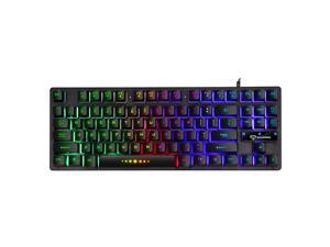 GK-10 USB Wired Keyboard Gaming Keyboard 87 Keys Colorful Backlight Keyboard Ergonomic Gaming Keyboard Black GK-10 USB Wired Keyboard Gaming Keyboard 87 Keys Colorful Backlight Keyboard Ergonomic Gaming Keyboard Black