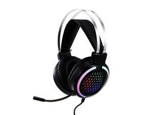 Wired Headset Gaming Headset Colorful RGB Light Headphone with 360° Noise Reduction Microphone 3.5mm+USB for PC Laptop Black Wired Headset Gaming Headset Colorful RGB Light Headphone with 360° Noise Reduction Microphone 3.5mm+USB for PC Laptop Black