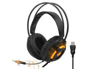 Ajazz AX120 - 7.1 Channel Stereo Gaming Headset Noise Cancelling Over Ear Headphones with Mic Bass Surround Soft Memory Earmuffs 50mm Drivers Black Ajazz AX120 - 7.1 Channel Stereo Gaming Headset Noise Cancelling Over Ear Headphones with Mic Bass Surround Soft Memory Earmuffs 50mm Drivers Black