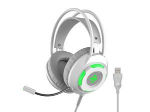 Ajazz AX120 - 7.1 Channel Stereo Gaming Headset Noise Cancelling Over Ear Headphones with Mic Bass Surround Soft Memory Earmuffs 50mm Drivers White Ajazz AX120 - 7.1 Channel Stereo Gaming Headset Noise Cancelling Over Ear Headphones with Mic Bass Surround Soft Memory Earmuffs 50mm Drivers White