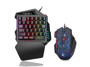 HXSJ J50 One-Handed Gaming Keyboard 35 Keys LED Backlight + Wired Gaming Mouse with Breathing Light 5500 DPI 7 Button Keyboard and Mouse Combo HXSJ J50 One-Handed Gaming Keyboard 35 Keys LED Backlight + Wired Gaming Mouse with Breathing Light 5500 DPI 7 Button Keyboard and Mouse Combo