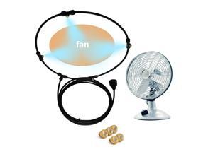 Outdoor Misting Fan Kit For Water Misting Cooling System Misters Mister Fan Line and 5 Brass Mist Nozzles for Cooling Outdoor Patios (24 Inch + 9.84ft) Outdoor Misting Fan Kit For Water Misting Cooling System Misters Mister Fan Line and 5 Brass Mist Nozzles for Cooling Outdoor Patios (24 Inch + 9.84ft)