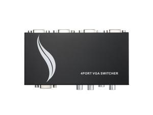 4 Port VGA Splitter 4-in 1-Out Video Metal Splitter Switch Adapter for LCD PC TV Monitor Sharing Monitor TV Video Splitter Support 1920*1440 4 Port VGA Splitter 4-in 1-Out Video Metal Splitter Switch Adapter for LCD PC TV Monitor Sharing Monitor TV Video Splitter Support 1920*1440