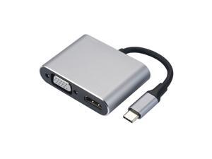 4-IN-1 Hub Type-C to HD VGA Adapter USB Type-C Multiport Converter Splitter with 4K HD Output USB3.0 PD Charging Port Compatible with Macbook Pro 2020 Chromebook Surface Go 4-IN-1 Hub Type-C to HD VGA Adapter USB Type-C Multiport Converter Splitter with 4K HD Output USB3.0 PD Charging Port Compatible with Macbook Pro 2020 Chromebook Surface Go