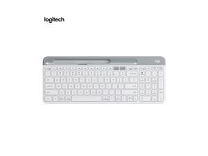 Logitech K580 Wireless Office Keyboard BT&Unifying Dual-mode Multi-device Ultra-thin Keyboard with Integrated Phone Bracket White