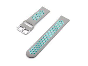 Replaceable Silicone Watch Strap Buckle Breathable Watch Band Strap Compatible with 22mm Universal Smart Watch Grey&Blue Replaceable Silicone Watch Strap Buckle Breathable Watch Band Strap Compatible with 22mm Universal Smart Watch Grey&Blue
