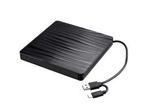 USB3.0+Type-C Dual-port Portable External Optical Drive CD/DVD Player Ultra-thin External DVD-ROM Drive for Windows/Mac OS USB3.0+Type-C Dual-port Portable External Optical Drive CD/DVD Player Ultra-thin External DVD-ROM Drive for Windows/Mac OS
