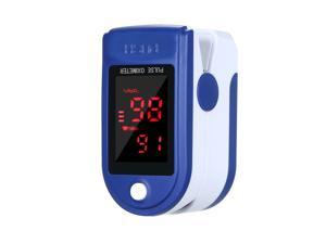 Fingertip Pulse Oximeter Blood Oxygen Saturation Detector Pulse Rate Monitor Portable Oximeter with LED Monochrome Screen Blue