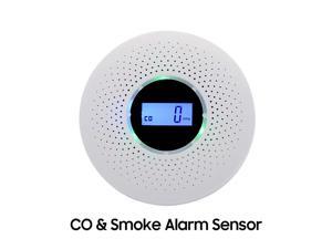 Carbon Monoxide and Smoke Alarm Sensor Compound Type Smoke & CO Detector PPM LCD Display Indicator Battery Powered Wireless Installation