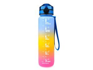 1000ml Water Bottle with Motivational Time Marker BPA Free Leak-proof Sports Bottle for Outdoor Sports Fitness Gym Cycling Backpacking