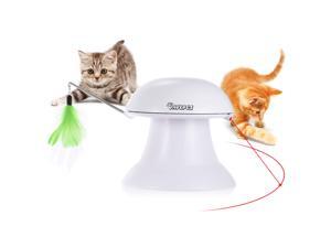 Dadypet Cat Toy 2 in 1 Automatic Rotating Light Interactive Feather Toy Safe Pet Entertainment Exercise with 360° Rotation Design with USB Charging Cable for Cats and Dogs Dadypet Cat Toy 2 in 1 Automatic Rotating Light Interactive Feather Toy Safe Pet Entertainment Exercise with 360° Rotation Design with USB Charging Cable for Cats and Dogs