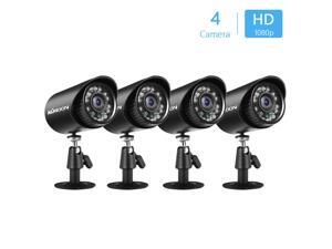 4pcs Full High Definition 1080P 2MP Security Analog Cameras Outdoor Weatherproof CCTV Surveillance Camera With Infrared Night Vision Motion Detection NTSC System